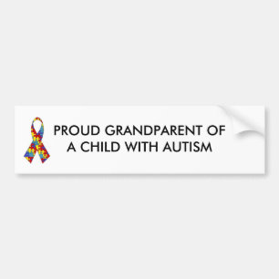 autism_ribbon, STOLZER GROSSVATER EINES Autoaufkleber