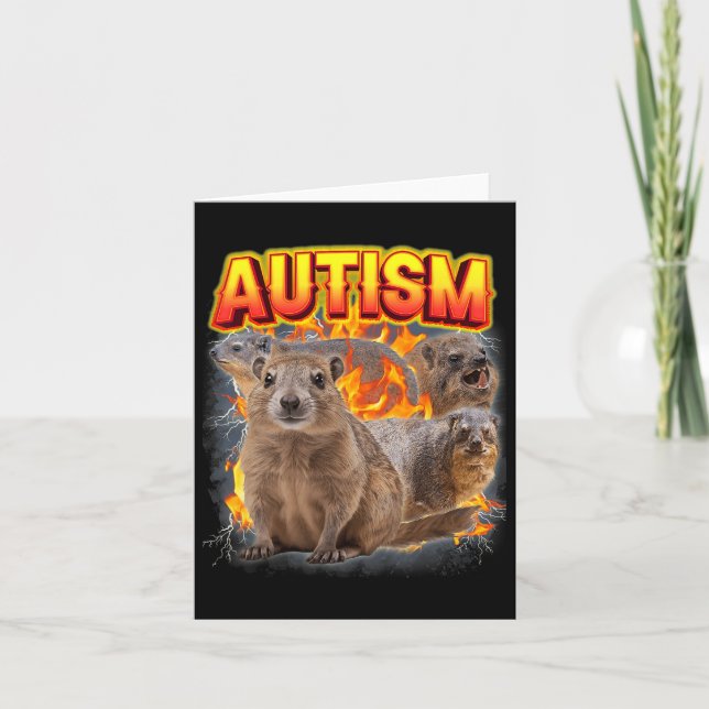 Autism Rock Hyrax Unpassend Funny Odly Specif Karte (Vorderseite)
