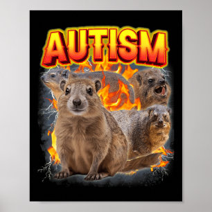 Autism Rock Hyrax Unpassend Funny Odly Specif Poster