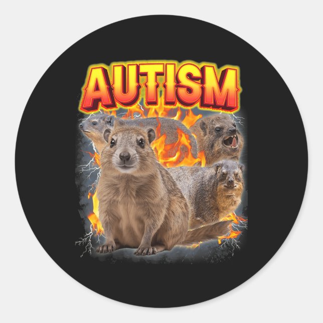 Autism Rock Hyrax Unpassend Funny Odly Specif Runder Aufkleber (Vorderseite)