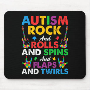Autism Rock Roll Spin Twirls Gitarrenpuzzle Neurod Mousepad