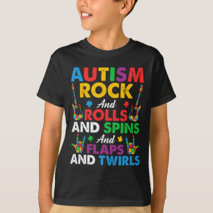 Autism Rock Roll Spin Twirls Gitarrenpuzzle Neurod T-Shirt