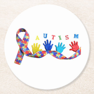 Autism Runder Pappuntersetzer