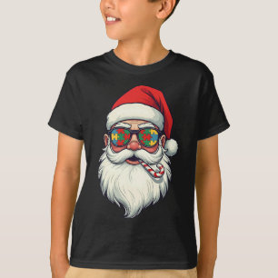 Autism Santa Claus Candy Cane Weihnachtsfrauen Män T-Shirt