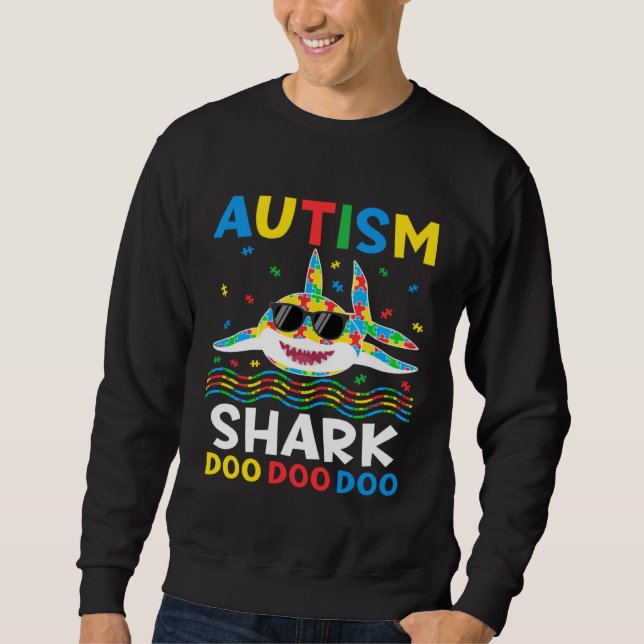 Autism Shark Puzzle Awareness Day Cute For Boys Gi Sweatshirt (Vorderseite)