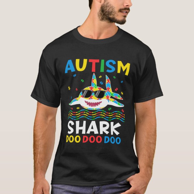 Autism Shark Puzzle Awareness Day Cute For Boys Gi T-Shirt (Vorderseite)