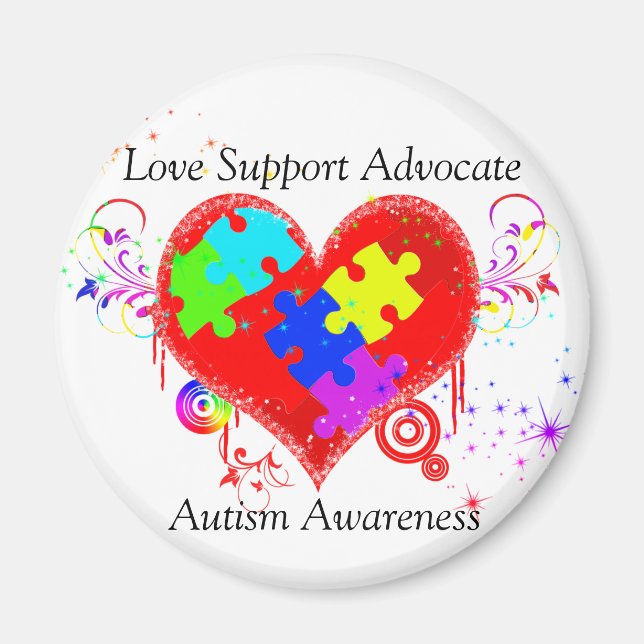 Autism Shining Heart Magnet (Vorne)