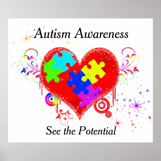 Autism Shining Heart Poster (Vorne)