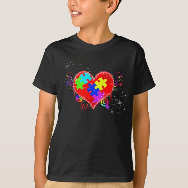 Autism Shining Heart T-Shirt (Vorderseite)