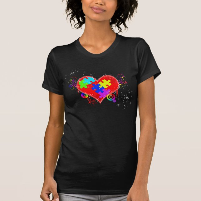 Autism Shining Heart T-Shirt (Vorderseite)