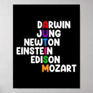 Autism Shirt for Kids - Darwin Jung Newton Einstei Poster