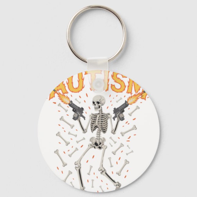 Autism Skeleton Funny Oddly Specific Meme Autistic Schlüsselanhänger (Vorderseite)