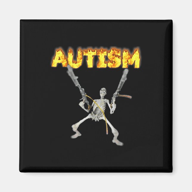 Autism Skeleton Meme Magnet (Vorne)