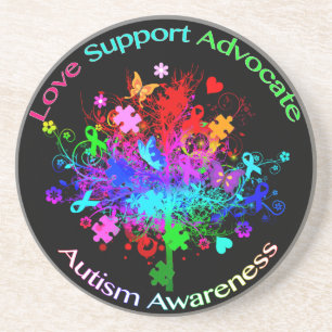 Autism Tree in Spectrum Sandstein Untersetzer