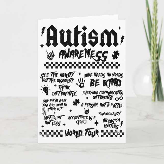 Autism Welt Tour Autism Awareness (auf der Rücksei Karte (Vorderseite)
