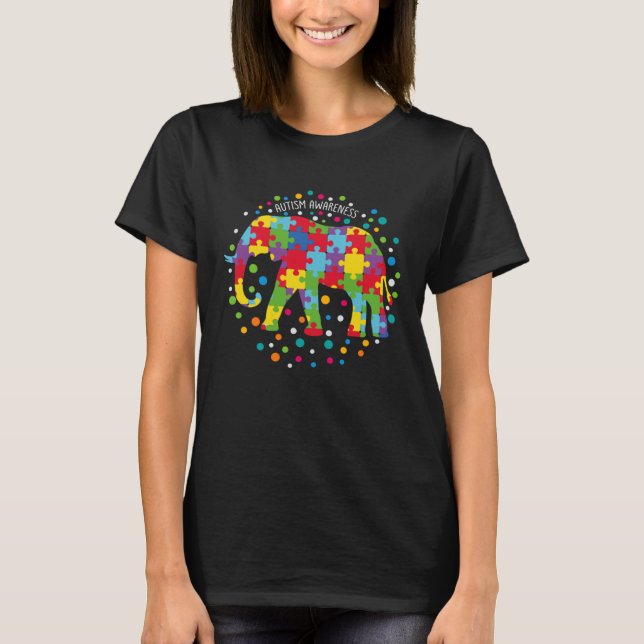 Autism  Women Men Elephant Support Autism Awarenes T-Shirt (Vorderseite)