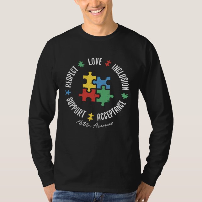 Autism  Women Men Respect Love Support Autism Awar T-Shirt (Vorderseite)