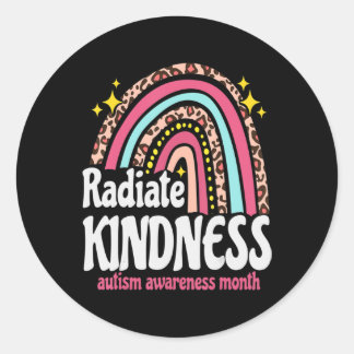 autism world awareness leopard rainbow Radiate Kin Runder Aufkleber