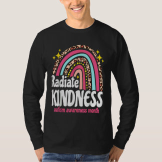 Autism World Awareness Leopard Rainbow Radiate Kin T-Shirt