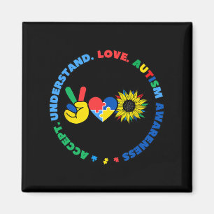 Autisme Kids Superheroes Sonnenblumen Handzeichen Magnet