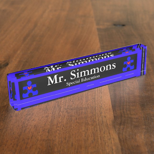 AutismPuzzlePiece.com-Vorlage - Lehrer Namensplakette (Seite)