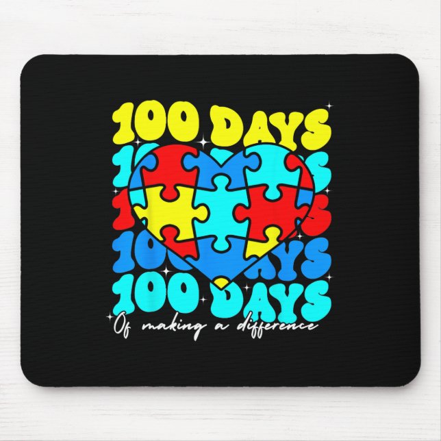 Autismus 100 Tage 100. Schullehrerautismus Mousepad (Vorne)