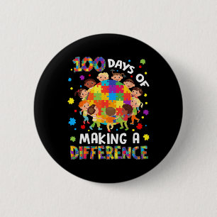 Autismus 100 Tage 100. Schultag Lehrer Autismus Button