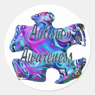 Autismus 3D-Puzzle Runder Aufkleber