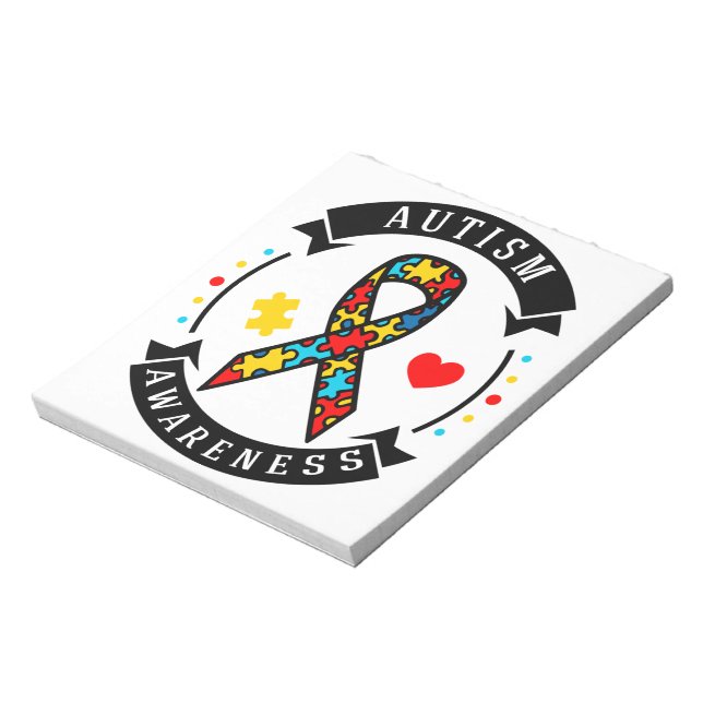 Autismus 5.5" x 6" Notepad - 40 Seiten Notizblock (Rotiert)