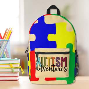 Autismus-Abenteuer - Puzzleteile Bedruckter Rucksack