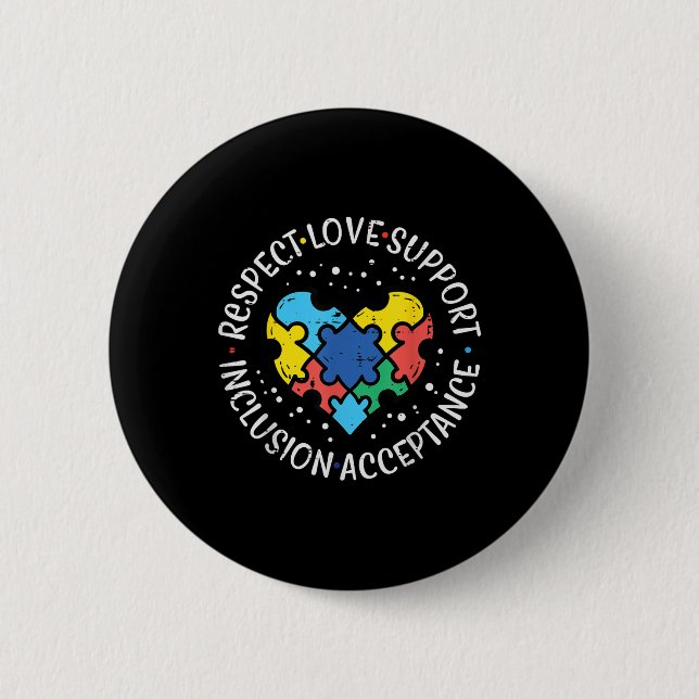 Autismus Achtung der Liebe Integration Akzeptanz B Button (Vorderseite)