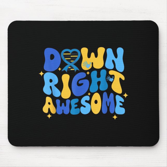Autismus-ADHS-Down-Syndrom-Bewusstsein 321 Down ri Mousepad (Vorne)