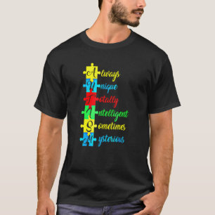 Autismus-Akronym und Puzzle-Stück Autismus-Bewusst T-Shirt