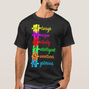 Autismus-Akronym und Puzzleteil Spaßige Autismus- T-Shirt