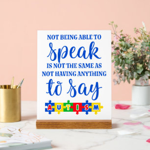 Autismus Akryllisches Zeichen Acrylschild