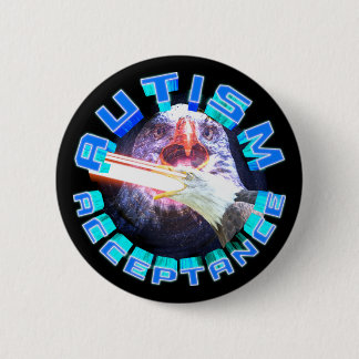 Autismus-Akzeptanz-Laser-Weltraum-Adler-Maximierun Button