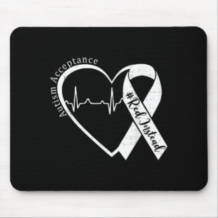 Autismus-Akzeptanz Rot statt Herz-Bewusstsein Männ Mousepad