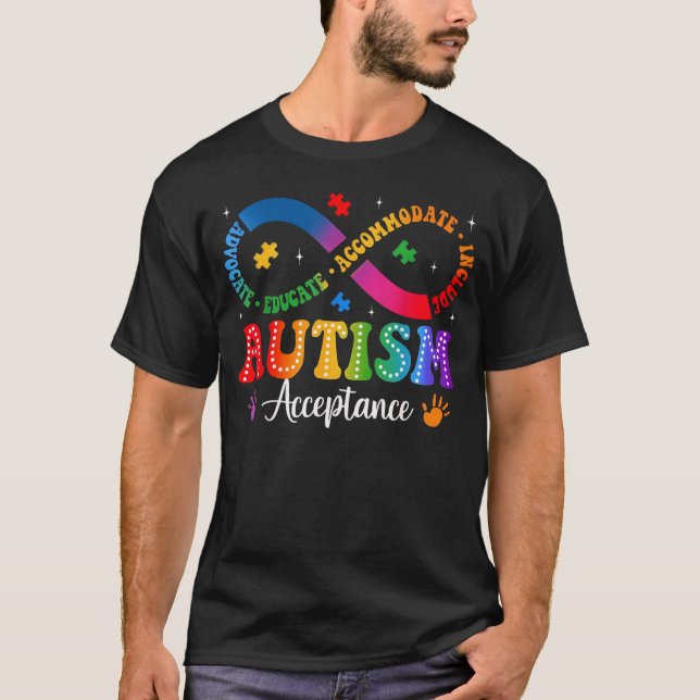 Autismus-Akzeptanz-Unendlichkeitssymbol-Befürworte T-Shirt (Vorderseite)