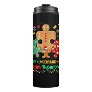 Autismus akzeptieren Liebe Autismus Puzzle Christ Thermosbecher