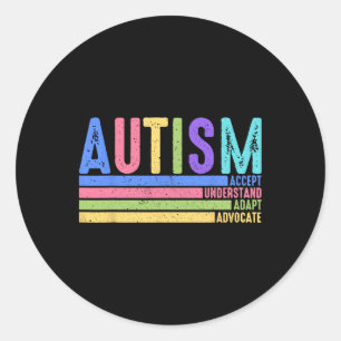 Autismus Akzeptiert Adapt Advocate Special Ed Runder Aufkleber