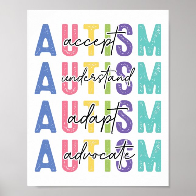 Autismus akzeptiert Liebe verstehen Poster (Vorne)