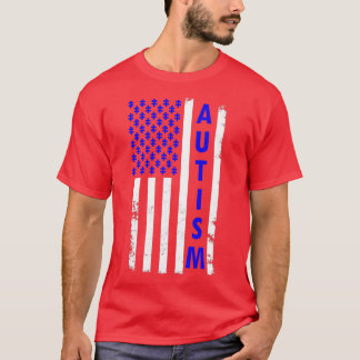 Autismus American Flag Shirt Autismus Sensibilisie