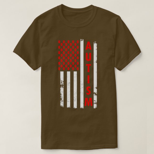 Autismus American Flag Shirt Autismus Sensibilisie (Design vorne)