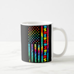 Autismus American Flag T-Shirt Gefärbte Krawatte A Kaffeetasse