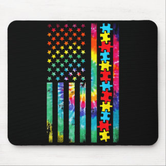Autismus Amerikanische Flagge Tie Dye Autismus-Bew Mousepad