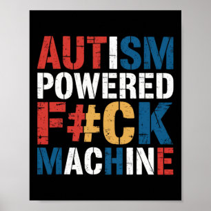 Autismus angetriebene F#ck-Maschine Retro Rizz'em Poster