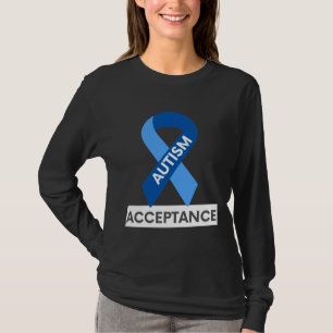 Autismus Annahme Blue Ribbon T-Shirt
