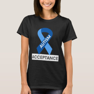 Autismus Annahme Blue Ribbon T-Shirt