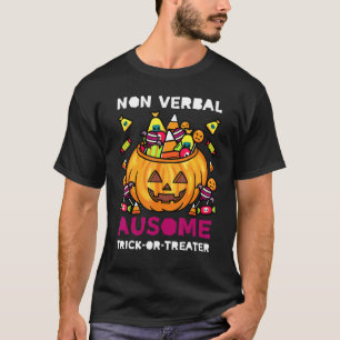 Autismus Asd Bewusstsein Halloween Nicht Verbaler  T-Shirt