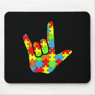 Autismus Asl Liebe Gebärdensprache Autismus-Bewuss Mousepad